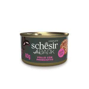 SCHESIR After Dark, Pui și Șuncă, conservă hrană umedă fără cereale pisici, (în supă), 80g