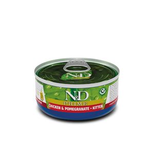 N&D Prime Kitten, Pui și Rodie, hrană uscată fără cereale pisici junior, 70g