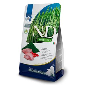 N&D Spirulina Puppy Medium & Maxi, M-XL, Miel și Spirulină, hrană uscată fără cereale câini junior, 2kg