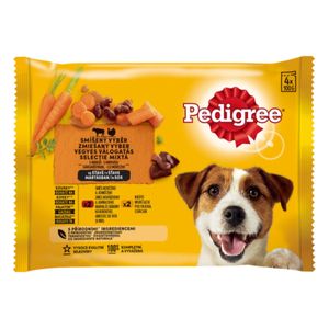 PEDIGREE Selectie Mixtă, XS-XL, Vită și Curcan, plic hrană umedă câini, (în sos)