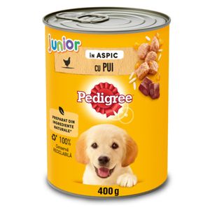 PEDIGREE Junior, XS-XL, Pui, conservă hrană umedă câini junior, (în aspic)