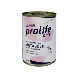 PROLIFE Diet Metabolic Weight Reduction, M-XL, Pui și Miel, dietă veterinară, conservă hrană umedă câini, obezitate, (în aspic), 400g