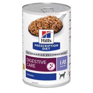 HILL'S Prescription Diet i/d Low Fat, XS-XL, Pui, dietă veterinară, conservă hrană umedă câini, sistem digestiv, obezitate, (pate)