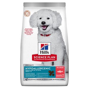 HILL'S Science Plan No Grain Hypoallergenic, XS-S, Somon, hrană uscată fără cereale câini, sistem digestiv, alergii