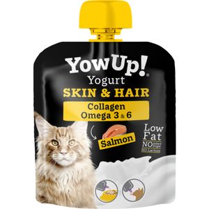 YOWUP! Yogurt Hair & Skin, Somon, recompense funcționale pisici junior & adult, piele & blană, (topping), 85g