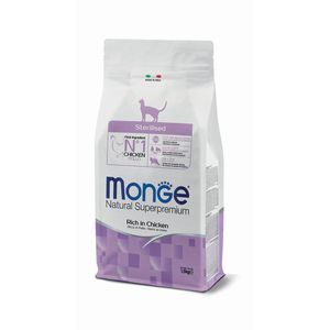 MONGE Natural Superpremium Sterilised, Pui, hrană uscată pisici sterilizate