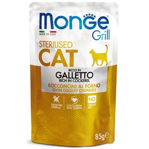 MONGE Grill Sterilised, Cocos, plic hrană umedă fără cereale pisici sterilizate, obezitate, (în aspic)