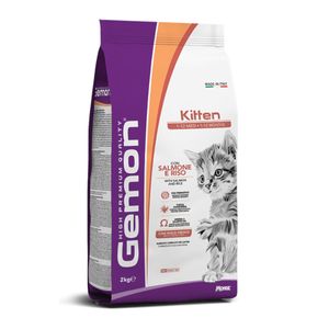 GEMON Kitten, Somon și Orez, hrană uscată pisici junior, 2kg