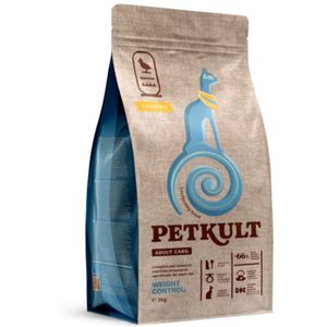 PETKULT Adult Care Weight Control, Pui, hrană uscată pisici, obezitate