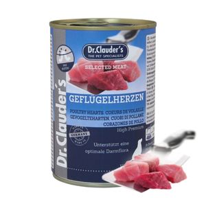 DR. CLAUDER'S Selected Meat, XS-XL, Inimi de Pui conservă hrană umedă câini, (în suc propriu)