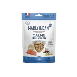 MARLY&DAN Calme Mini Dog, XS-S, Somon, punguță recompense funcționale fără cereale câini, sistem nervos & calmante, 50g