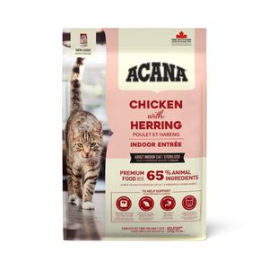 ACANA Indoor Entrée, Pui și Hering, hrană uscată pisici