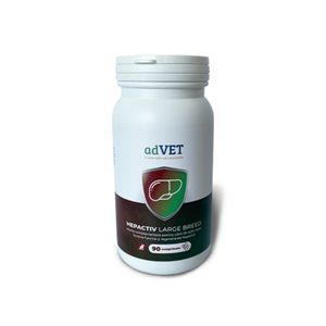 ADVET HepActiv Large Breed, supliment sistem hepatic câini, comprimate