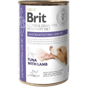 BRIT VD Gastrointestinal Low Fat, XS-XL, Ton și Miel, dietă veterinară, conservă hrană umedă fără cereale câini, sistem digestiv, (în aspic), 400g