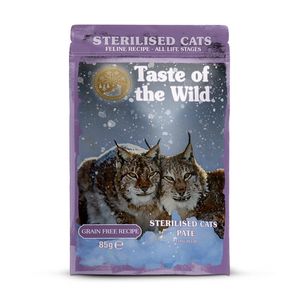 TASTE OF THE WILD Sterilised, Pui, plic hrană umedă fără cereale pisici sterilizate, (pate), 85g