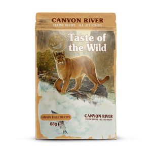 TASTE OF THE WILD Canyon River, Păstrăv, plic hrană umedă fără cereale pisici, (în sos), 85g