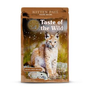 TASTE OF THE WILD Kitten, Pui, plic hrană umedă fără cereale pisici junior, (pate), 85g