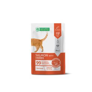 NATURES PROTECTION Sterilised, Somon, plic hrană umedă pisici sterilizate, (în sos), 100g