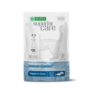 NATURES PROTECTION Superior Care Urinary, Ton și Somon, plic hrană umedă pisici, sistem urinar, (topping), 70g