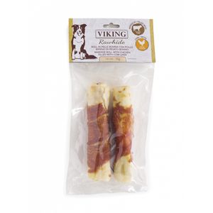 LEOPET Viking Rawhide Roll Filled, M-L, Pui și Ficat de Vită, punguță recompense fără cereale câini, 70g