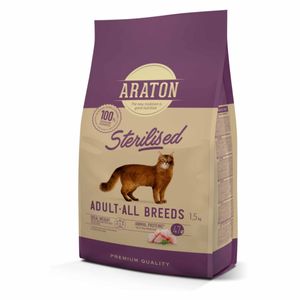 ARATON Sterilised, Pui, hrană uscată pisici sterilizate, 15kg
