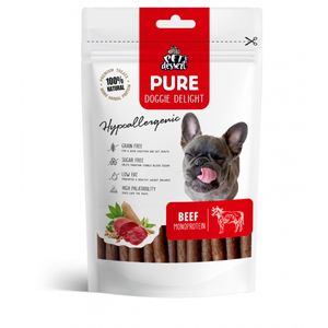 PET'S DESSERT Pure Doggie Delight Hypoallergenic, XS-XL, Vită, punguță recompense monoproteice fără cereale câini, alergii, 80g