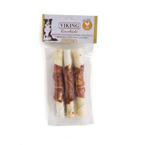 LEOPET Viking Rawhide Sticks with Chicken, M-XL, Pui și Vită, punguță recompense fără cereale câini, 140g