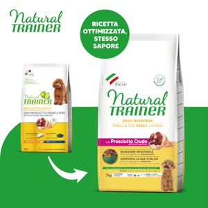 NATURAL TRAINER Daily Nutrition Small & Toy, XS-S, Prosciutto Crudo, hrană uscată câini, 7kg