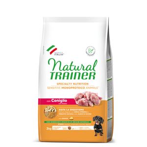 NATURAL TRAINER Speciality Nutrition Sensitive, XS-S, Iepure, hrană uscată monoproteică câini, sistem digestiv, 2kg