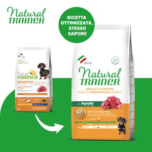 NATURAL TRAINER Speciality Nutrition Sensitive, XS-S, Miel, hrană uscată monoproteică câini, sistem digestiv