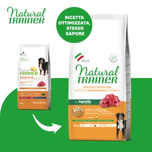 NATURAL TRAINER Speciality Nutrition Sensitive, M-XL, Miel, hrană uscată monoproteică câini, sistem digestiv