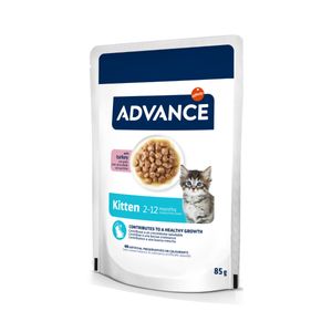 ADVANCE Kitten, Curcan, plic hrană umedă pisici junior, (în sos)