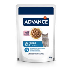ADVANCE Sterilised, Curcan, plic hrană umedă pisici sterilizate, (în sos)