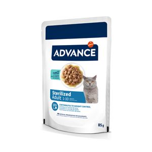 ADVANCE Sterilised, Cod, plic hrană umedă pisici sterilizate, (în sos)